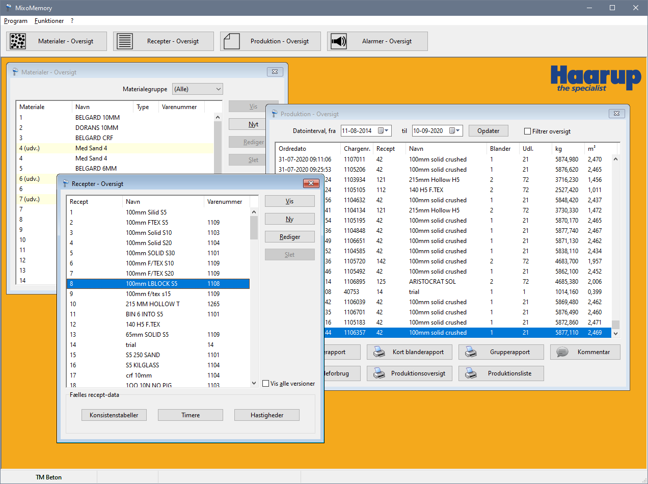 MixoMemory process administration interface
