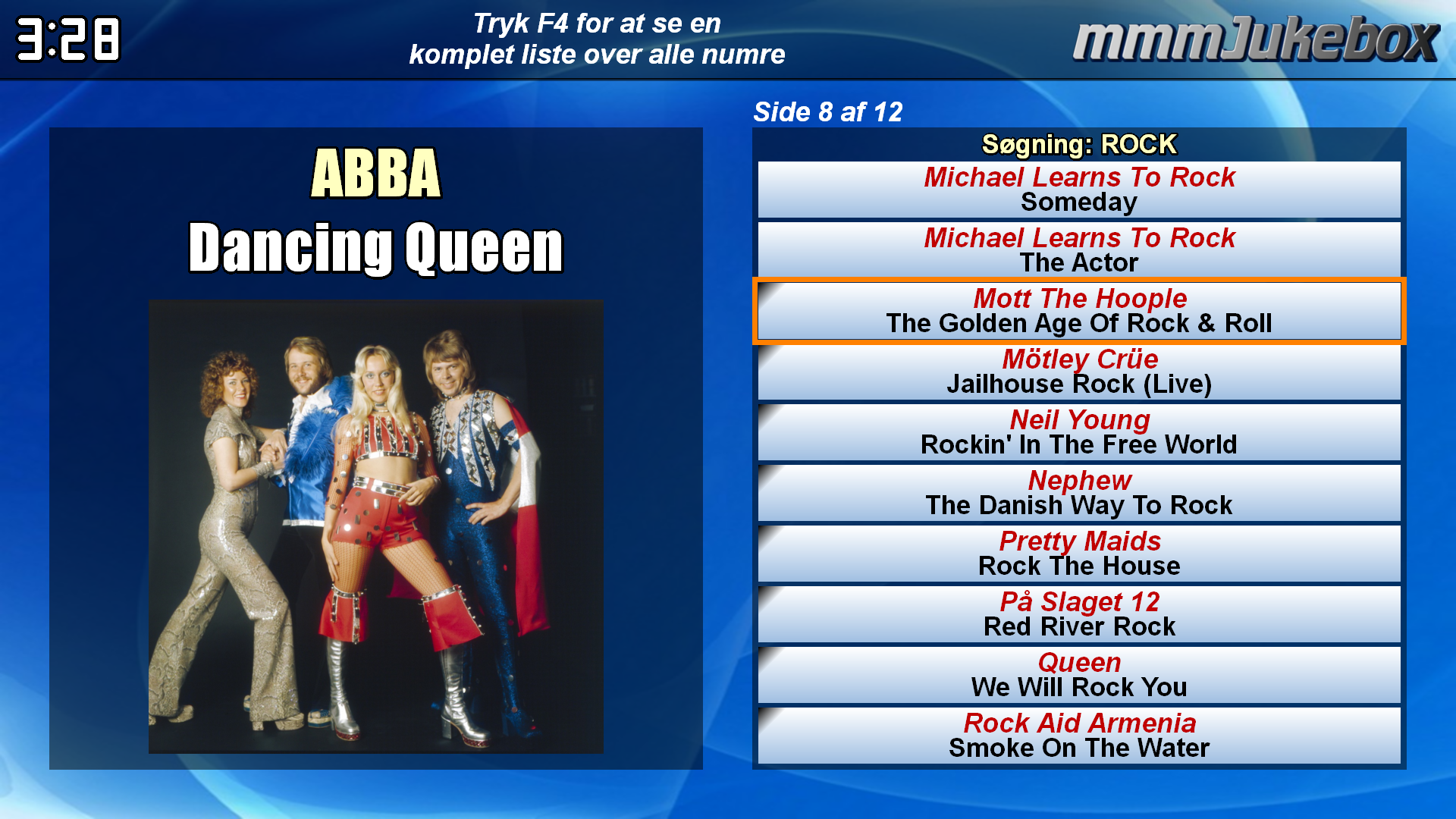 The mmmJukebox music selection interface
