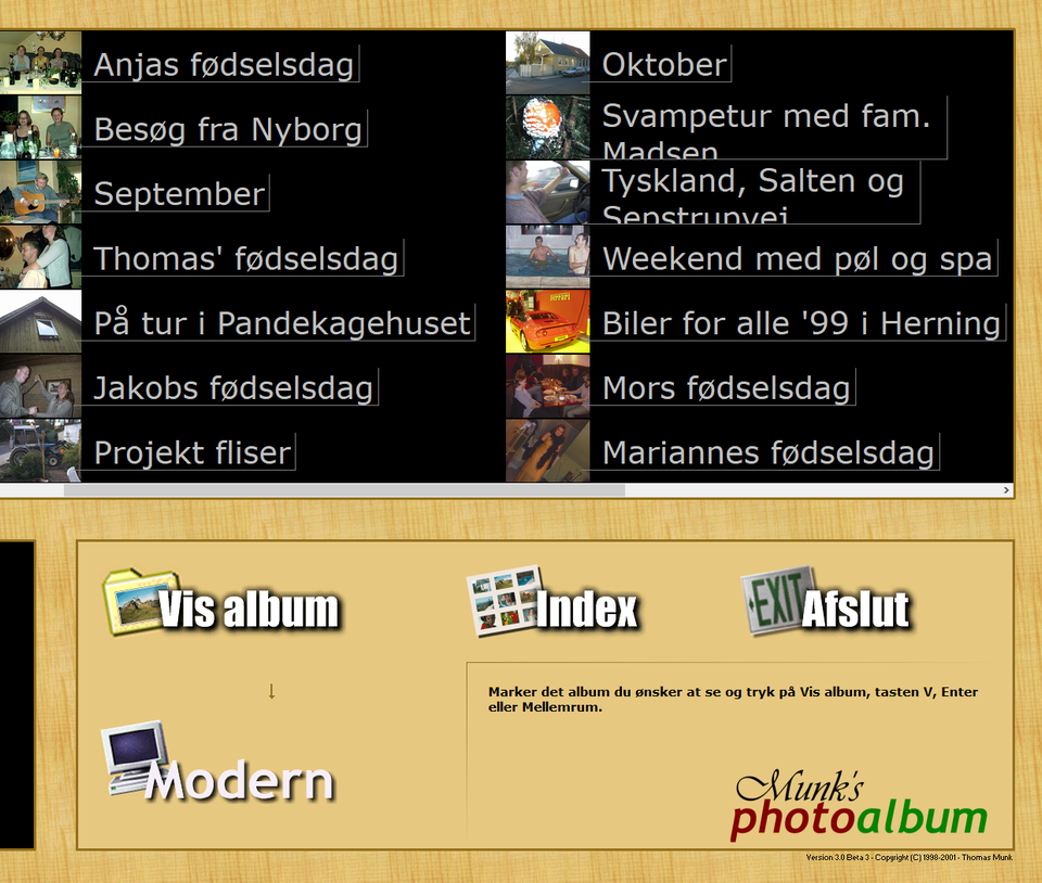 Munk's PhotoAlbum presentation view