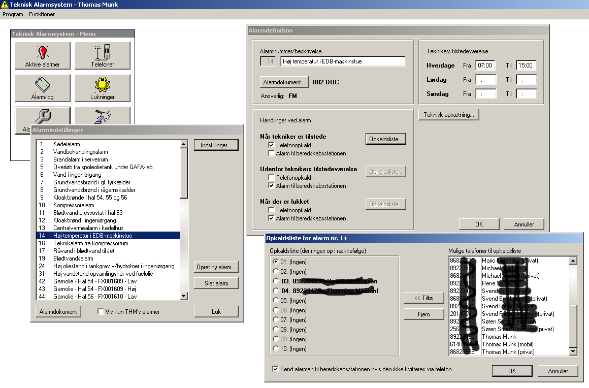 Technical Alarm System overview